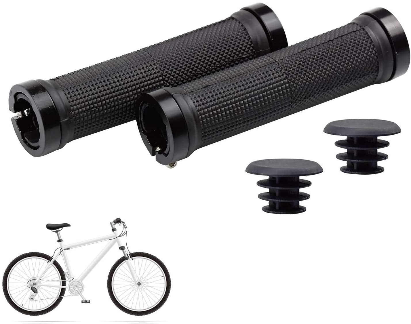 Bicycle Bike Handlebar End Plugs W/Reflector 3 Colors Cruiser Grips And Plugs 
