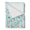 thumbnail image 2 of Animal Soft Flannel Fleece Throw Blanket, Tropical Animals with Art Elements Exotic Nature Leaves, Cozy Plush for Indoor and Outdoor Use, 60" x 80", Sea Green Baby Blue, by Ambesonne, 2 of 5