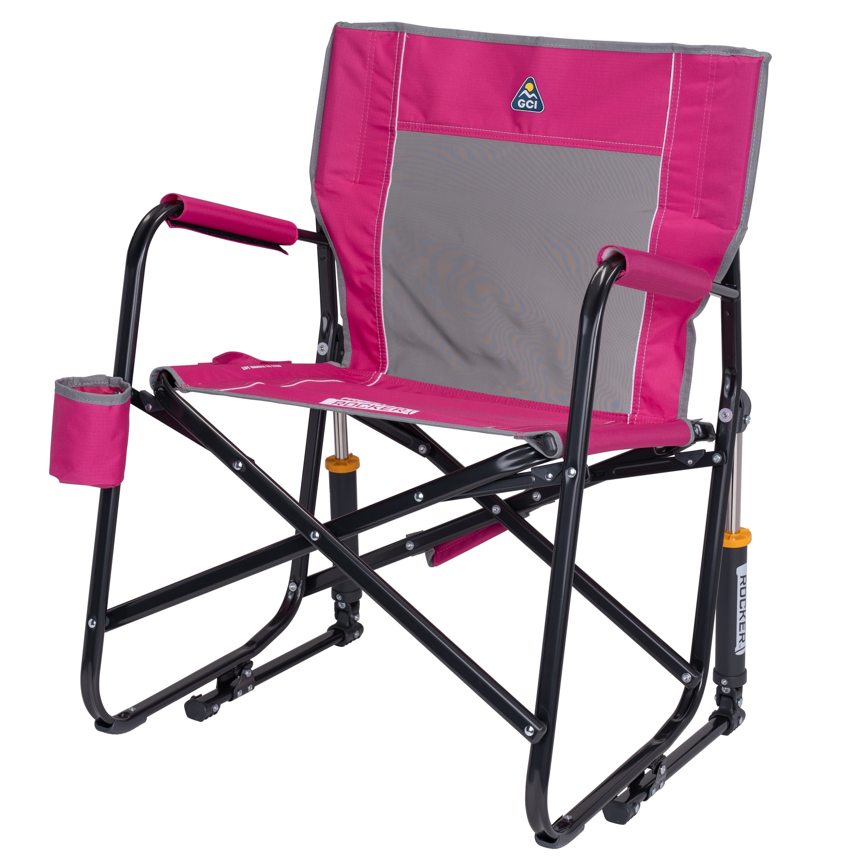 GCI Outdoor Freestyle Rocker Foldable Rocking Camp Chair, Beach Berry