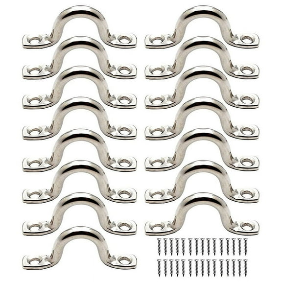 15Pcs Stainless Steel Plate Eye Plates Ceiling Hook Kayak Pad for Canoe, Canoe Rigging