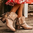 thumbnail image 2 of asdoklhq Womens Boots Clearance Under $20, Lace Up Thick Heel Classic Short Boots, 2 of 7