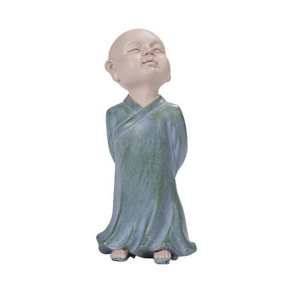 Colorful Joyful Monk Looks Up Baby Buddha Resin Figurine