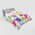 thumbnail image 3 of Ambesonne Geometric Bedding Set 3 Pcs, Rhombus and Triangles, Twin, Multicolor, 3 of 3