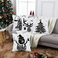 thumbnail image 4 of Merry Christmas Decor Pillow Covers Set of 4 Black and White Super Soft We Wish You a Merry Christmas Tree Snowman Deer Jingle Bells 20x20 Inch Throw Pillow Cases Winter Holiday Cushion Cover, 4 of 6