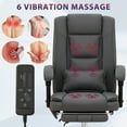 thumbnail image 5 of JONPONY Big and Tall Office Chair 500LBS Executive Office Chair Massage and Footrest Ergonomic Computer Desk Chair Reclining High Back Leather Office Chair Lumbar Back Support Swivel Rolling,Grey, 5 of 14