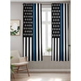 thumbnail image 2 of Blue White American Police Flag Curtains 72 Inch Length,Sheer Curtains for Bedroom Living Room Window Honoring Law Enforcement Officers Kitchen Curtains Small Half Window Drapes 52"x72" 2 Panels, 2 of 7