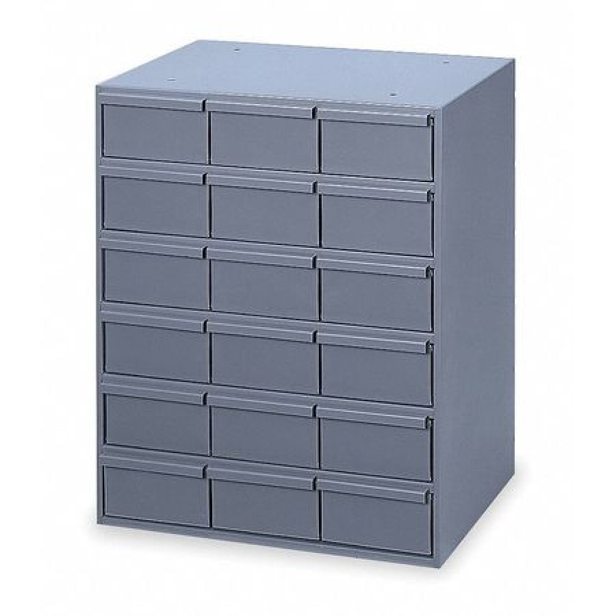 13-1/2 Width x 13-1/4 Height x 9-1/8 Depth Durham 291-95 Gray Cold Rolled Steel Rack for 5 Large Plastic Compartment Boxes