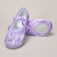 thumbnail image 4 of Xfvqtps Ballet Shoes for Girls Soft Sole Non Slip Cross Elastic Straps Butterfly Embroidery Satin Dance Shoes for Gymnastics Performance Purple, 4 of 8