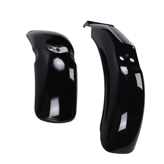 Motorcycle Mud Guard, Splash Protection Gloss Black Motorcycle Front Rear Mudguard Easy Replacement for 8in 10in Wheel