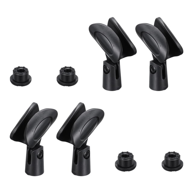 Uxcell 4Pcs Abrazaderas de Micrófono Ajustables Soportes Flexibles Adaptador de Soporte de Micrófono Inalámbrico para Micrófonos de Mano con Adaptador de Tornillo Macho de 5/8" a Hembra de 3/8"