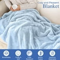 thumbnail image 4 of Light Baby Blue, 30x40 inch Velvety Soft Classic Solid Plush Fleece Throw Blanket, 4 of 7