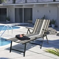 thumbnail image 5 of Nuu Garden Outdoor Adjustable Folding Chaise Lounge Chair Pool Lounger - Set of 2, Stripe, 5 of 9