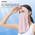 thumbnail image 4 of Máscara de protección solar de verano ajustable, parasol, máscara facial completa, máscara de seda helada anti-ultravioleta, toalla facial, 4 of 5