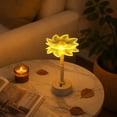 thumbnail image 6 of LED Night Light Acrylic Gift Ambient Light, Table Lamp Bedroom Bedside Decor Light, Warm Yellow Flower Shaped Desk Lamp Mini Portable Nightstand Lamp, 6 of 8
