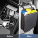thumbnail image 5 of Bolsa de almacenamiento universal para el respaldo del asiento del coche - Organizador colgante de cuero con múltiples bolsillos, repisa impermeable para teléfono, llaves y paraguas, 25 x 25 x 8 cm,, 5 of 6