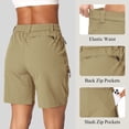 thumbnail image 3 of POENTAB Women's 7" Hiking Cargo Shorts with Pockets Quick Dry Lightweight Fishing Work Shorts for Women Casual Travel Summer Khaki, 3 of 7