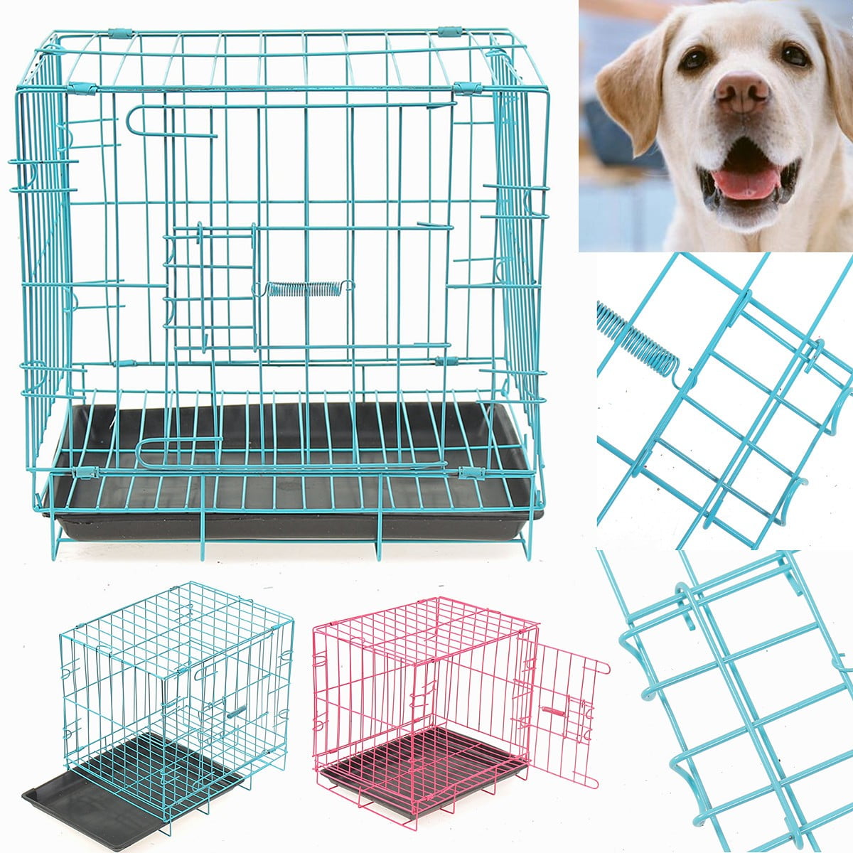 13.7"x11.1"x13.7" Portable Small Dog Cage Rabbit Puppy Cat Crate