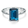 thumbnail image 3 of Gem Stone King PLAT-900 Platinum London Blue Topaz Engagement Ring for Women | 4.00 Cttw | Octagon 10X8MM | Gemstone November Birthstone | Size 8, 3 of 6