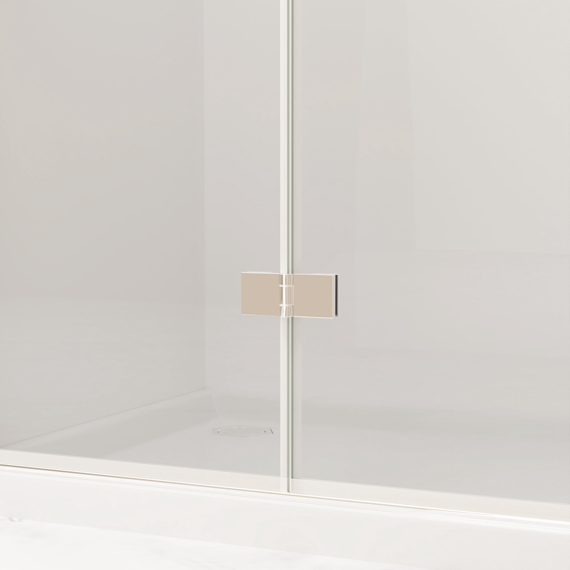 Leumius 36-37" x 72" Bifold Shower Door,Half Frame Shower Door,1/4"(6mm) Tempered Glass with Chrome Aluminum Frame