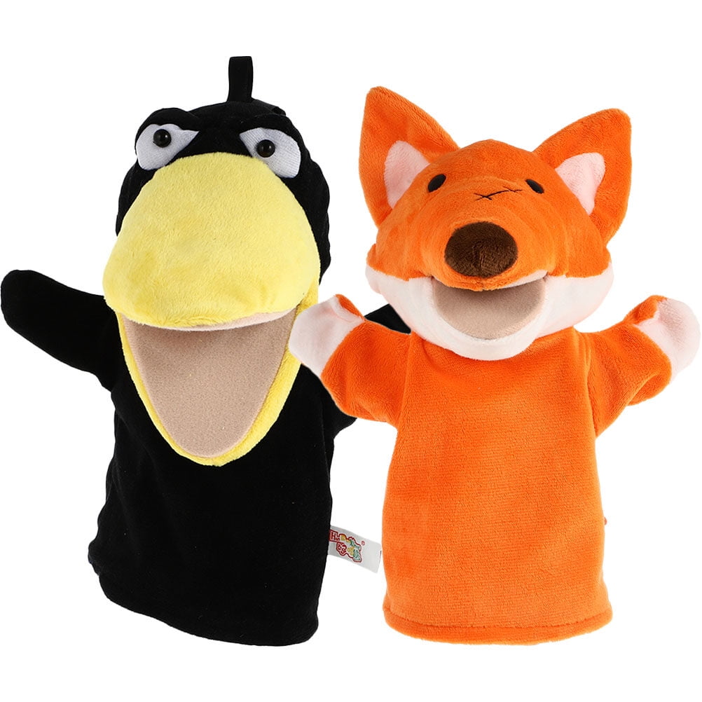 Hemoton 2pcs Hand Puppets Roleplay Story Telling Puppets Educational