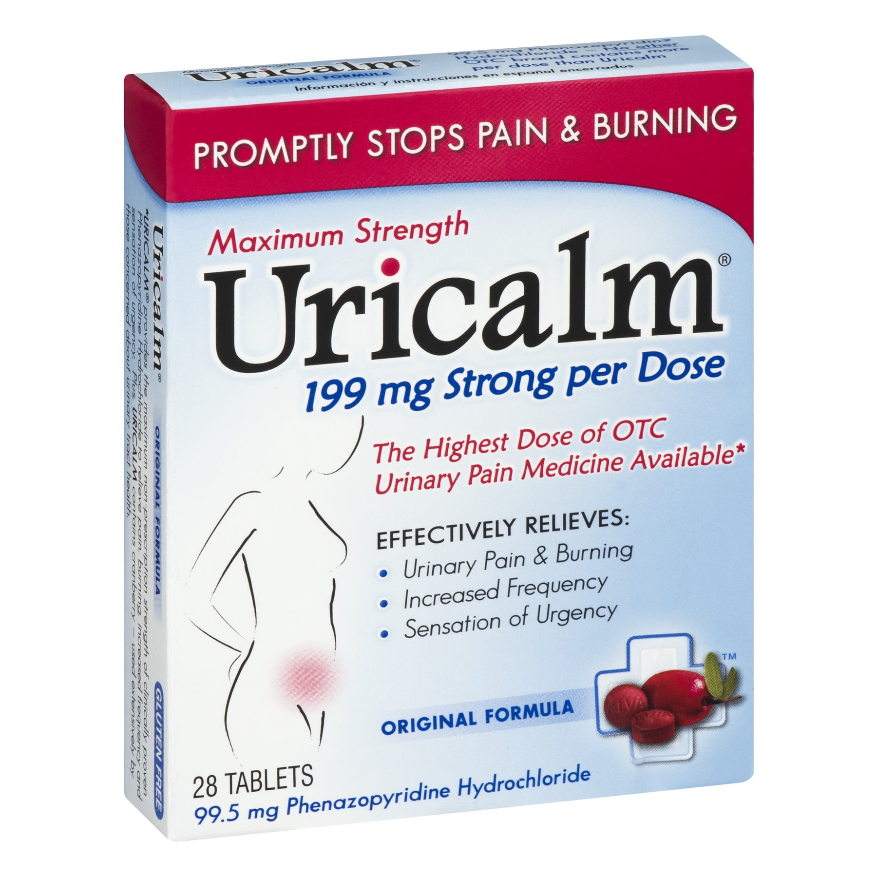 Uricalm Maximum Strength Urinary Pain Medicine Tablets 199 Mg 28