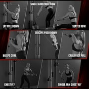 ميكولو كابل كروس آلة، لات سحب أسفل آلة مع 210 LBS الوزن المكدس، الجدار الخيالة برج البكرة مع 33 المواقف نظام البكرة المزدوجة، لات Pulldown كابل التدريب معدات اللياقة البدنية الصالة الرياضية المنزلية
