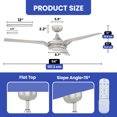 thumbnail image 4 of ModFusion Silver Ceiling Fan with Remote Control, 3 Blades, 54-inch, 4 of 10