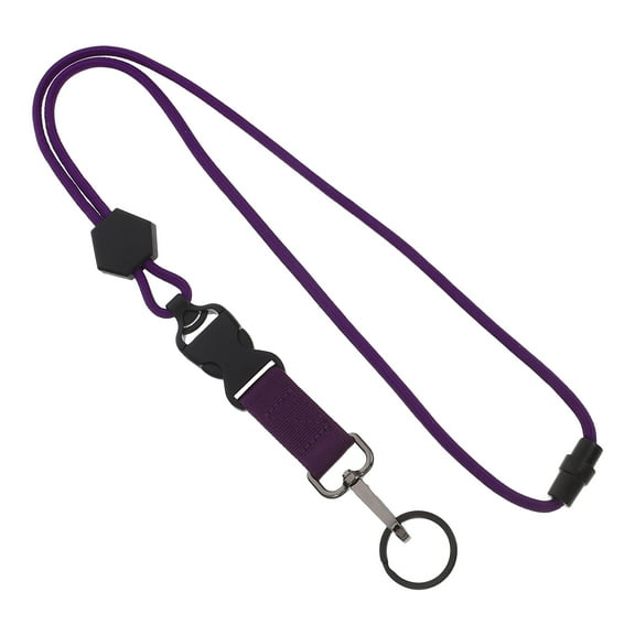 Hemobllo Safety Breakaway Purple Lanyard for Id Badges with Metal Keychain