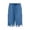 Light Blue, variant on lnmuld Girls Contrast Stripe Knee Length Shorts Full Drawstring Waist Lightweight Loose Fit Summer Casual Size:7-8 Years