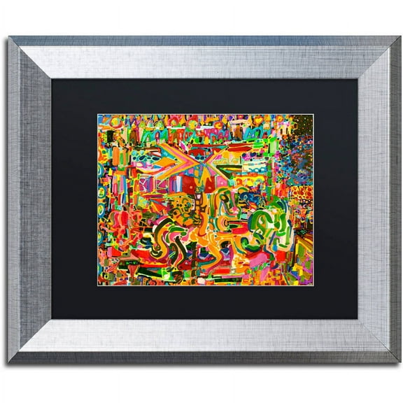 Trademark Fine Art "Electric Carnival" Canvas Art by Josh Byer, Black Matte, Silver Frame
