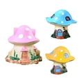 thumbnail image 4 of Cheers.US 4Pcs Miniature Fairy Garden Cartoon Mushroom House Resin DIY Miniature Micro Landscape Bonsai Garden Decor, 4 of 7