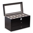 thumbnail image 3 of Black Wood Thirty-Six Watch Box With Quartz Movement Clock, 3 of 3