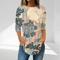 thumbnail image 2 of Boho Tops for Women Trendy White Halter Tops Fitted 3/4 Sleeve Shirts Pack Blouses Long Sleeve Button Up, 2 of 5