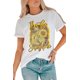 thumbnail image 4 of ABPHQTO Camiseta gráfica de manga corta con estampado floral Be The Sunshine blanca para mujer, 4 of 5