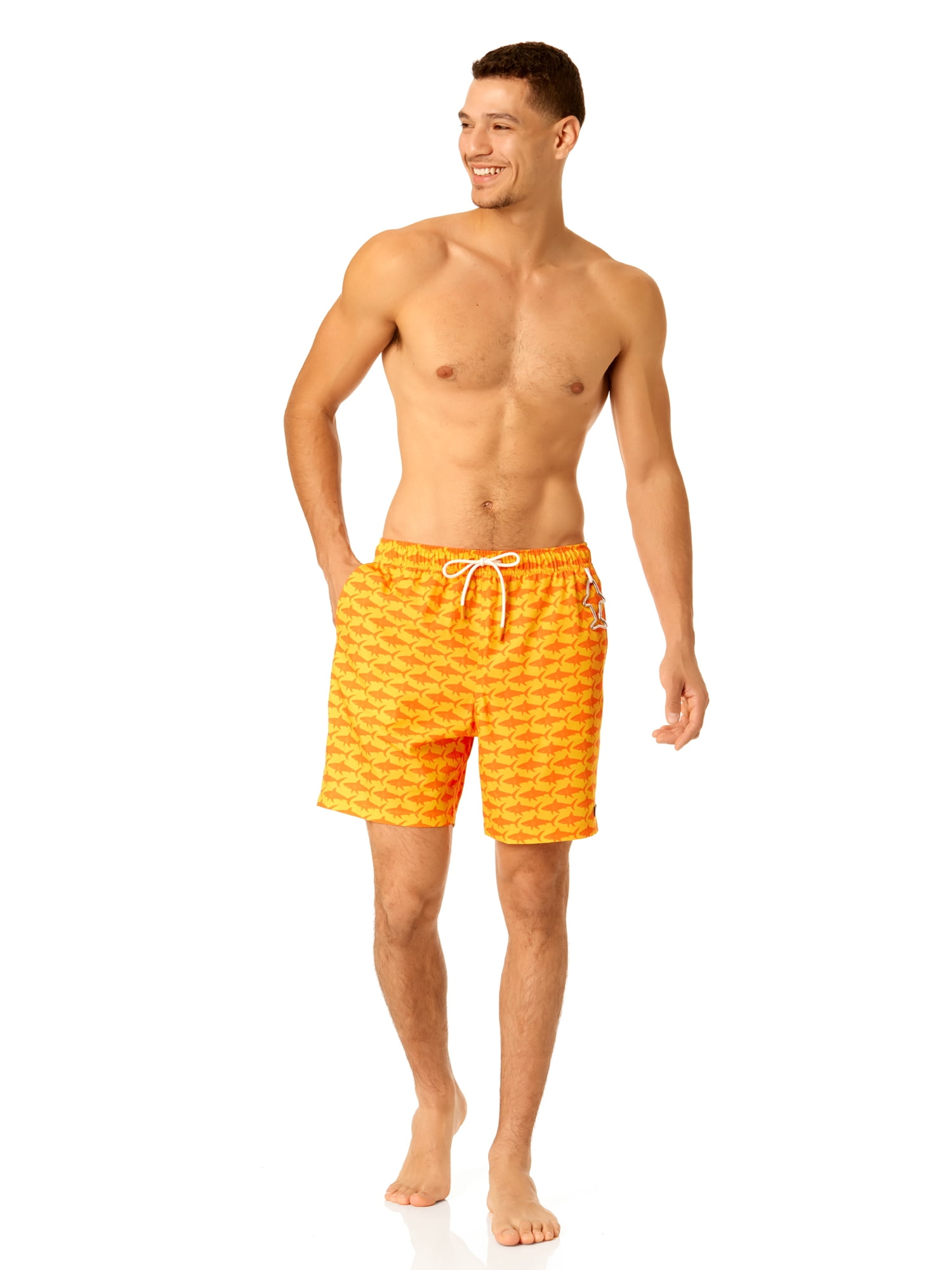 Rugged Shark Men's & Big Men's Swim Trunks, 7" Inseam, Sizes S-3XL