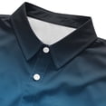 thumbnail image 4 of Men's Lapel Collar Business Shirt Gradient Long Sleeved Button Up Shirts Lapel Collar with Chest Pockets Casual Work Tops Business Shirt, 4 of 4