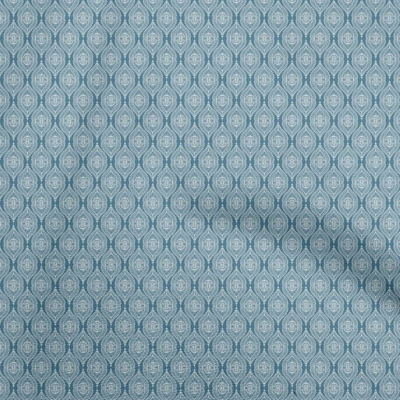oneOone Cotton Cambric Blue Fabric Asian Block Print Fabric For Sewing Printed Craft Fabric By The Yard 56 Inch Wide