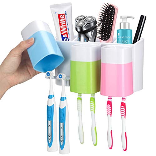 ihave Toothbrush Holder Wall Mounted with Large Capacity, Easy Install, Durable, Electric