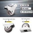 thumbnail image 2 of 4Pcs Mini Rigid Caster Wheels 1 Inch, Low Profile Rubber Rolling Wheels with Steel Top Plate, Little Casters Wheels for Furniture, Under Bed Storage Drawers, Load Capacity 106 Lbs,Non Swivel, 2 of 7