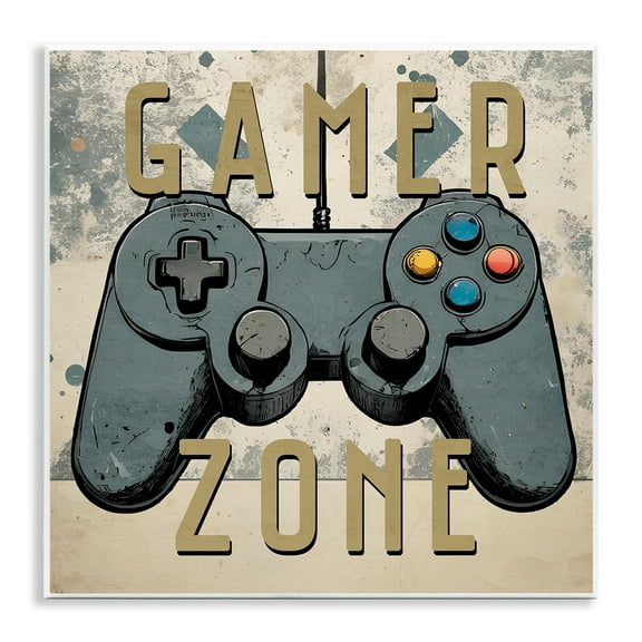 Stupell Industries Vintage Gamer Zone Entertainment Painting Unframed Art Print Wall Art, 12 x 12