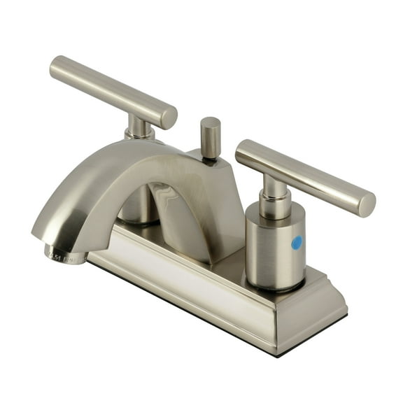 Kingston Brass FSC4648CML Manhattan Double-Handle 4" Centerset Bathroom Faucet with Pop-Up Drain, Brushed Nickel