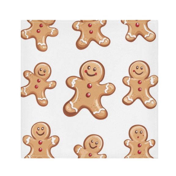 Napkin Satin Napkin 20*20Inchx1 Kitchen Towel Dinner Plate Towel Decorative Towel Napkin Tea Towel Suitable For Kitchen Table The Christmas Gingerbread Man
