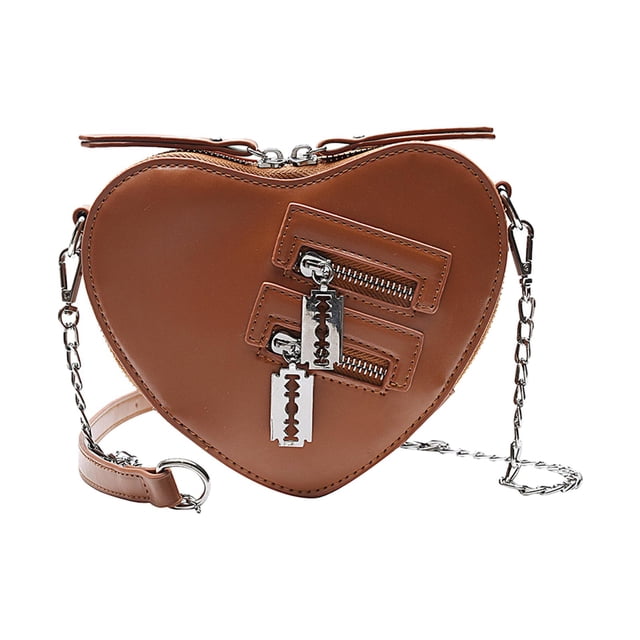 Bolso de Hombro Yuyangstore Corazón Cuero PU Marrón A