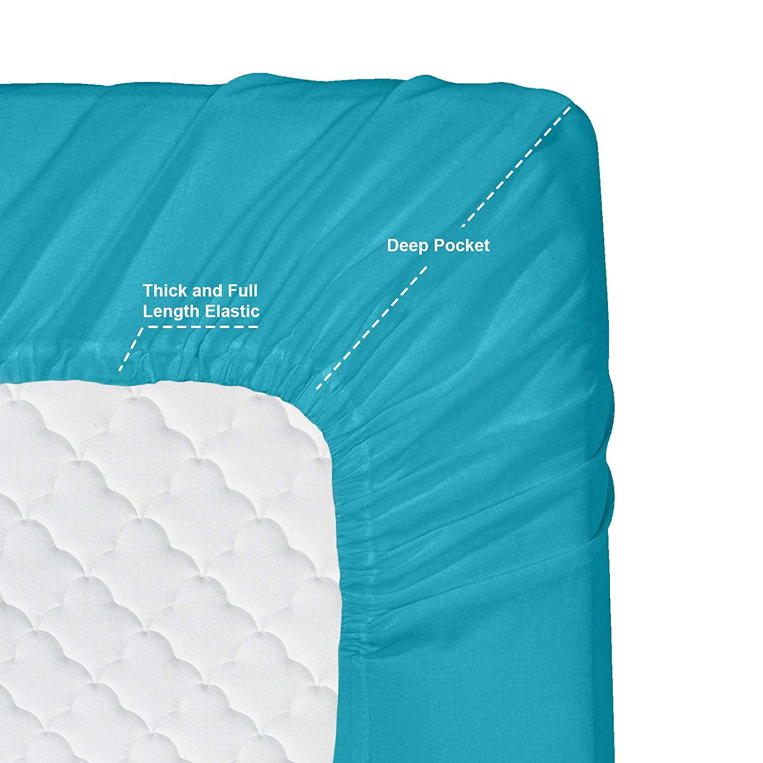 Clara Clark Bed Sheet, 100% Soft Microfiber, Hypoallergenic, 1800 Collection Set with Extra Pillowcases, Deep Pockets Fitted, Cool & Breathable, Full, Blue