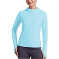thumbnail image 2 of Hfnxid Sun Shirts for Women Lightweight UPF 50+ Long Sleeve Hoodies Quick Dry Full Zipper Blouses Outdoor Athletic Top Light Blue XXL, 2 of 8