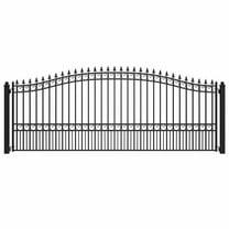 ALEKO Single Swing 16 x 6 feet Black Steel Driveway Gates London Style