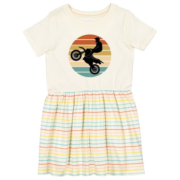 Inktastic Dirt Biking Motocross Retro Girls Toddler Dress