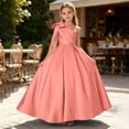thumbnail image 2 of Zpanxa Girls Dresses, Kid's Bow Party Dress Solid Sleeveless Casual Dresses Watermelon Red 3 Years, 2 of 6