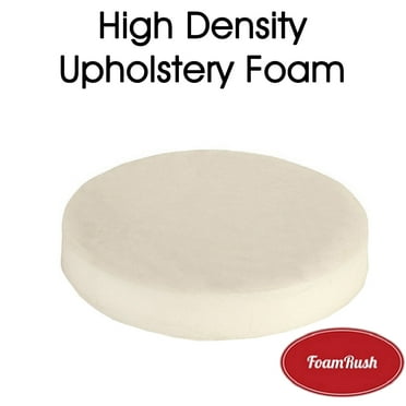 FoamRush 3" Thick x 18" Diameter High Density Upholstery Foam (Bar Stools, Seat Cushion, Pouf Insert, Mediation Cushion, Patio Round Cushion Replacement)