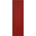 thumbnail image 5 of Ekena Millwork 15"W x 54"H True Fit PVC Bungalow Fixed Mount Shutters, Fire Red (Per Pair - Hardware Not Included), 5 of 7